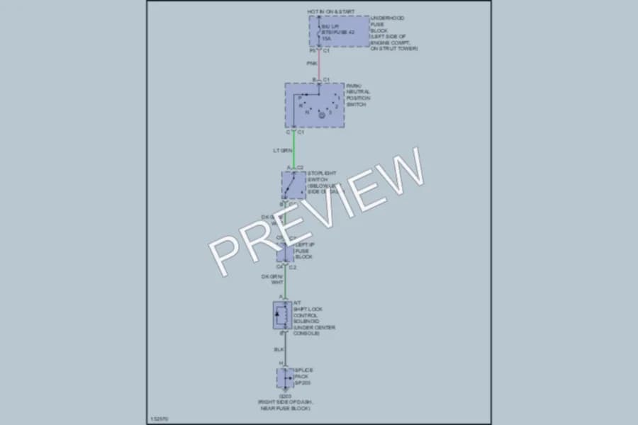 2003 Pontiac GrandAm Shift Interlock wiring diagram preview