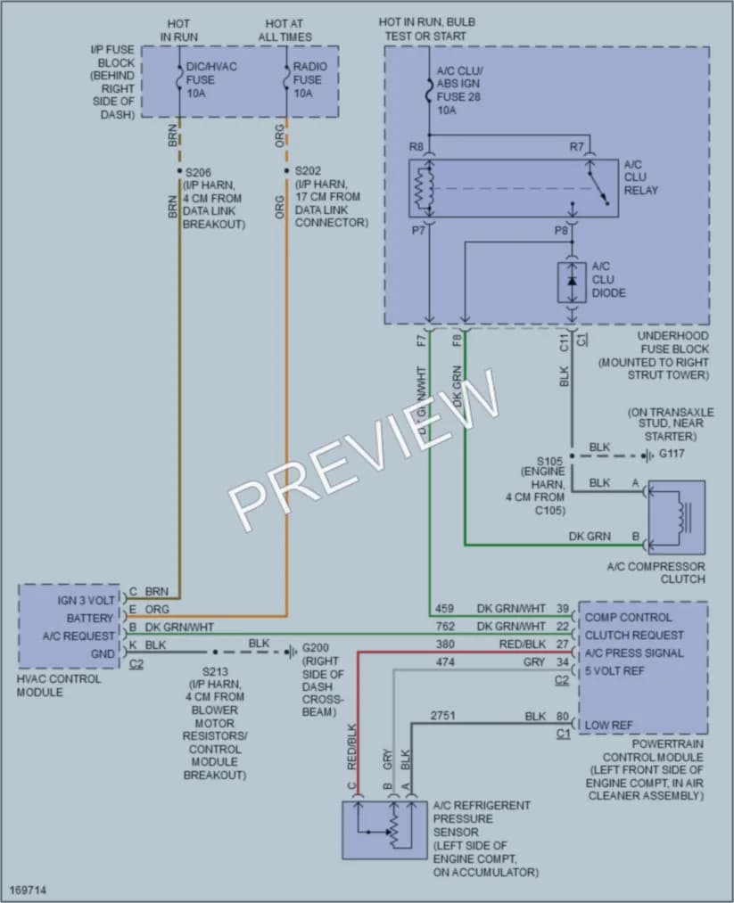 2003 Pontiac GrandPrix Air Conditioning wiring diagram preview