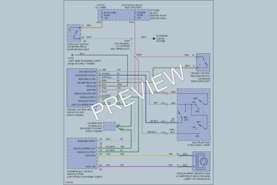 2003 Pontiac GrandPrix Cruise Control wiring diagram preview