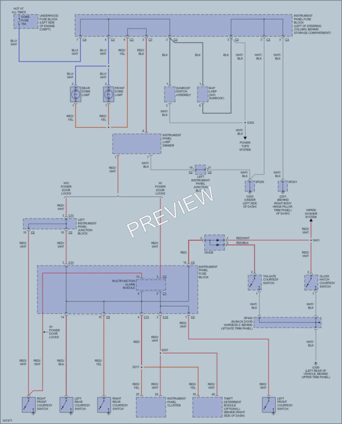 2003 Pontiac Vibe Interior Lights wiring diagram preview