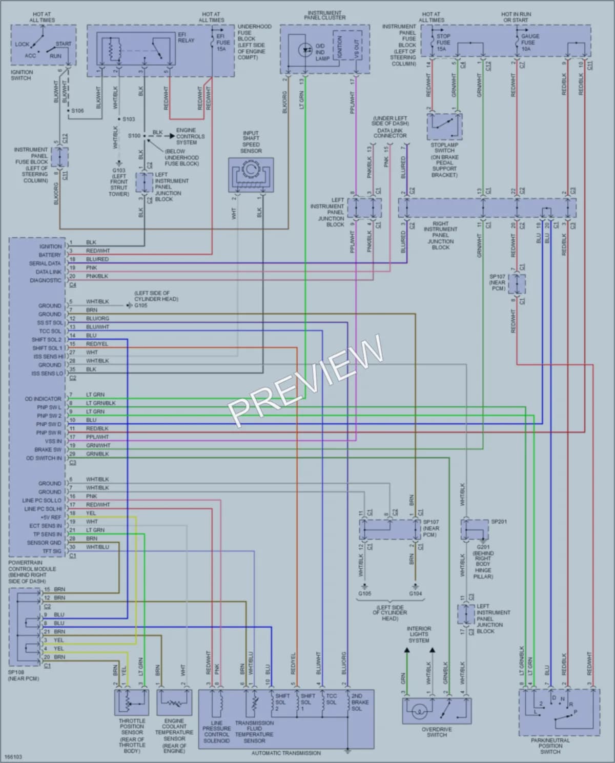 2003 Pontiac Vibe Transmission wiring diagram preview