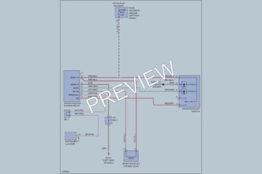 2003 Porsche Boxster Electronic Muffler wiring diagram preview