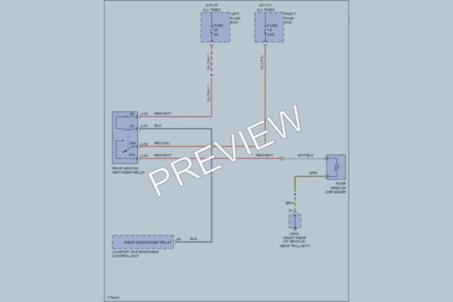 2003 Porsche Cayenne Defoggers wiring diagram preview