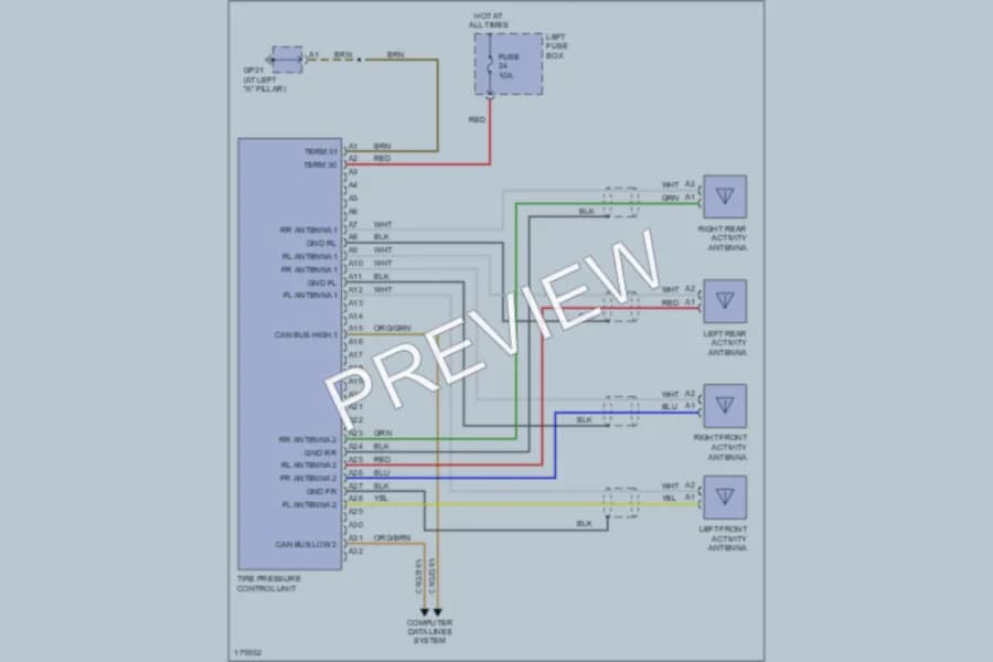 2003 Porsche Cayenne Warning Systems wiring diagram preview