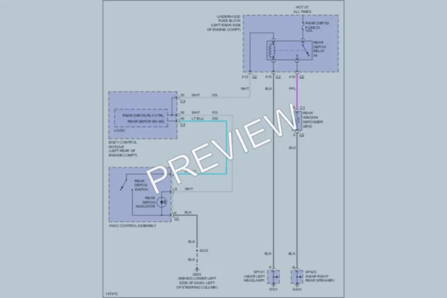 2003 Saturn ION2 Defoggers wiring diagram preview