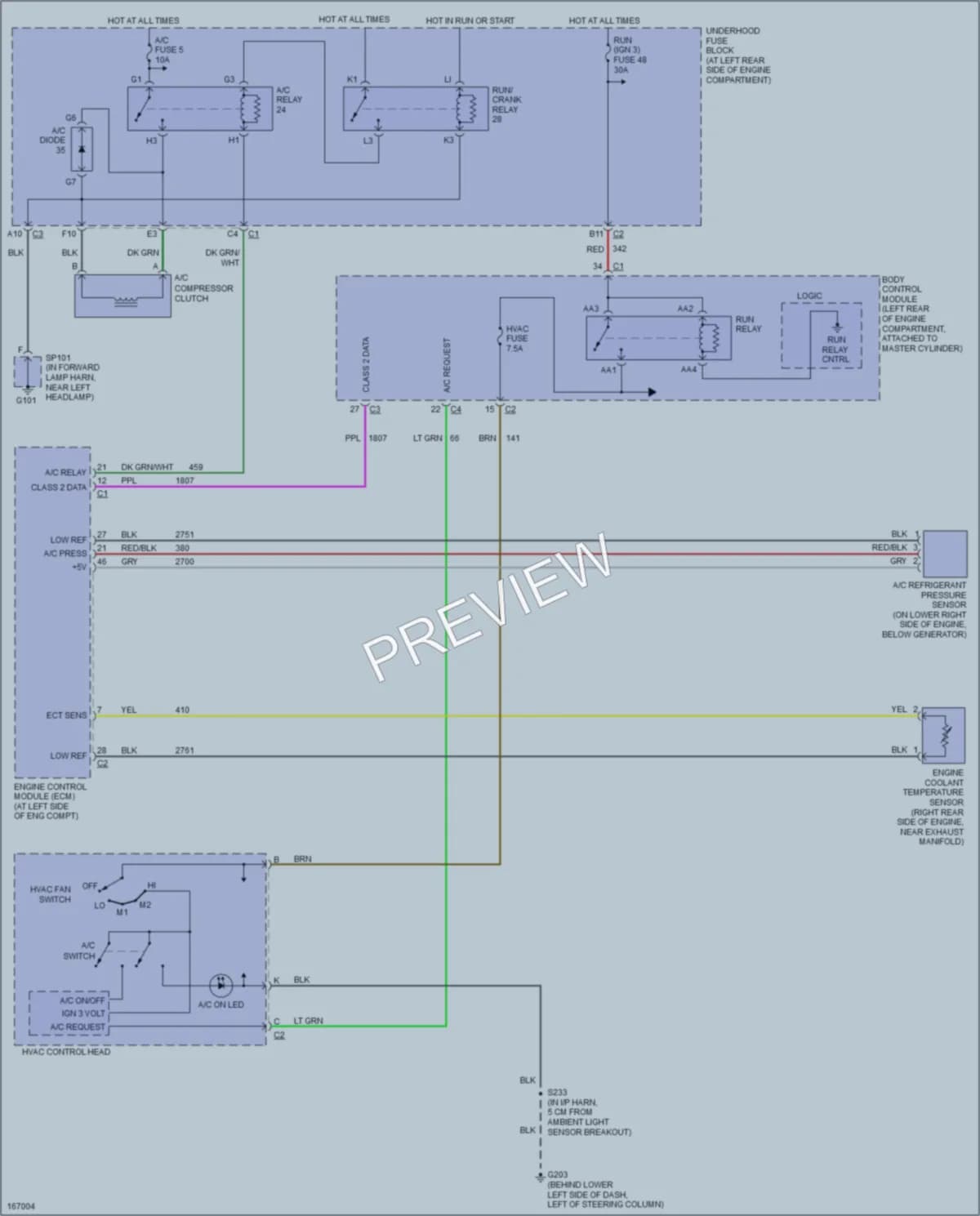 2003 Saturn ION3 Air Conditioning wiring diagram preview