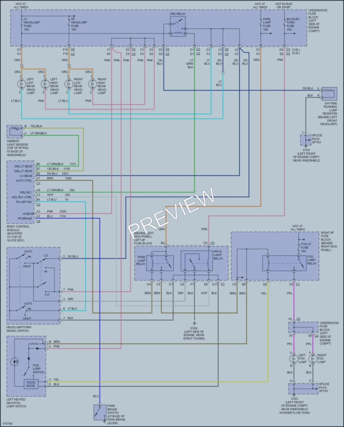 2003 Saturn L300 Headlights wiring diagram preview