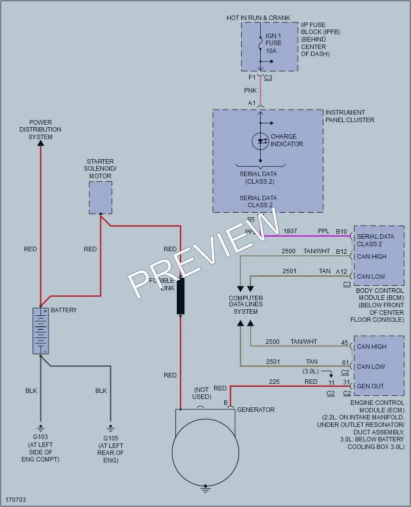 2003 Saturn VUE Starting Charging wiring diagram preview