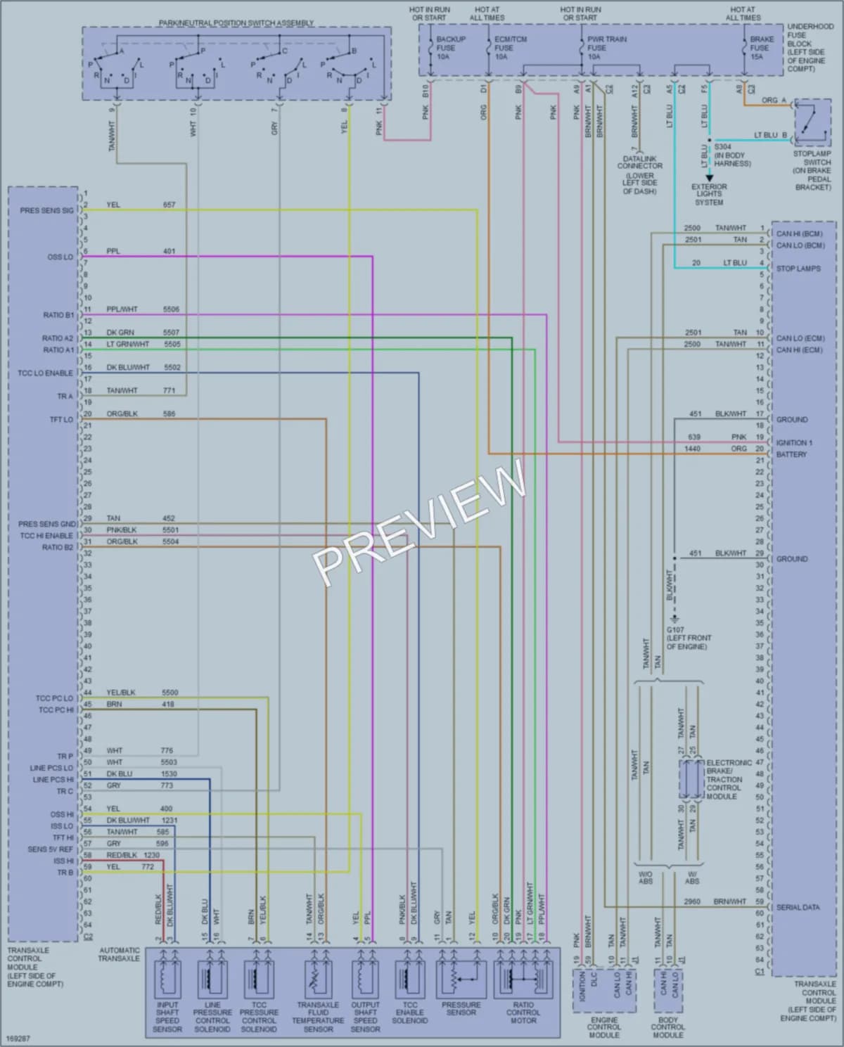 2003 Saturn VUE Transmission wiring diagram preview