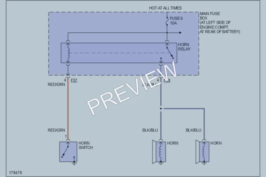 2003 Subaru Baja Horn wiring diagram preview