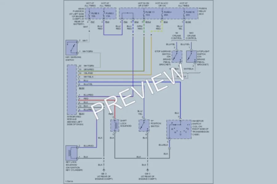 2003 Subaru Baja Shift Interlock wiring diagram preview