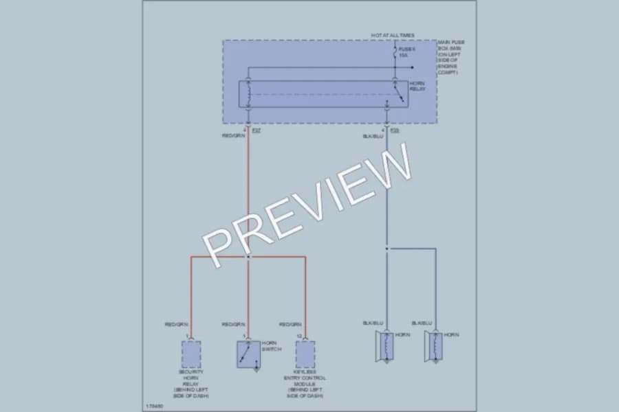2003 Subaru Impreza Horn wiring diagram preview