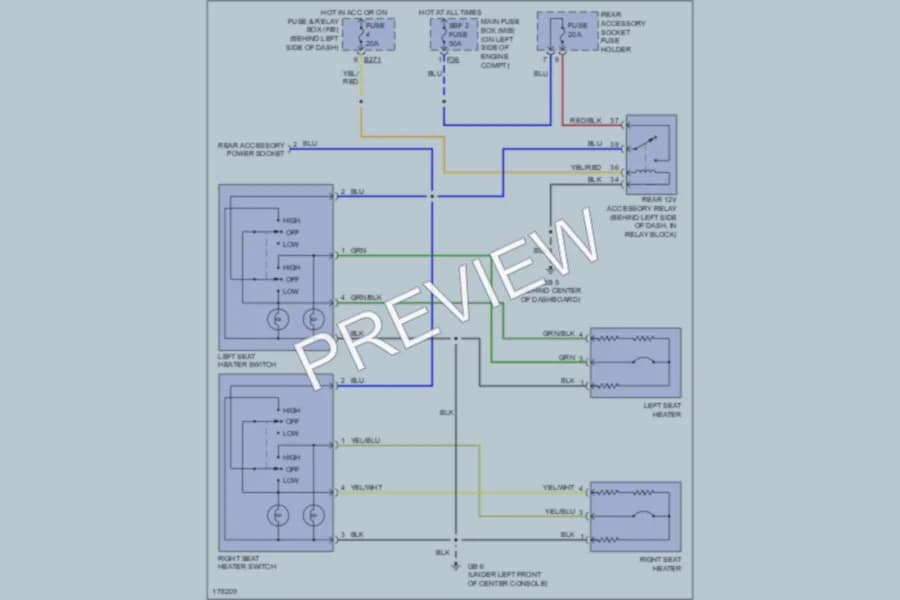 2003 Subaru Impreza Power Seats wiring diagram preview