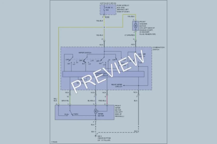 2003 Subaru Impreza Wiper Washer wiring diagram preview