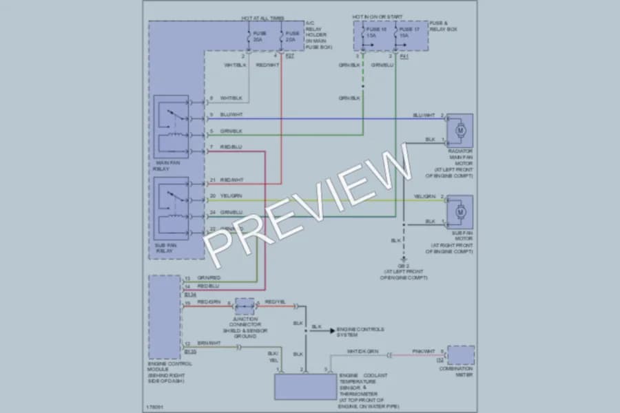 2003 Subaru Legacy Cooling Fan wiring diagram preview