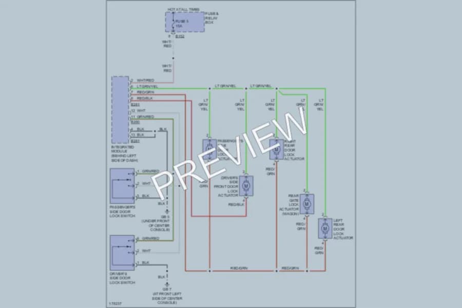 2003 Subaru Legacy Power Door Locks wiring diagram preview