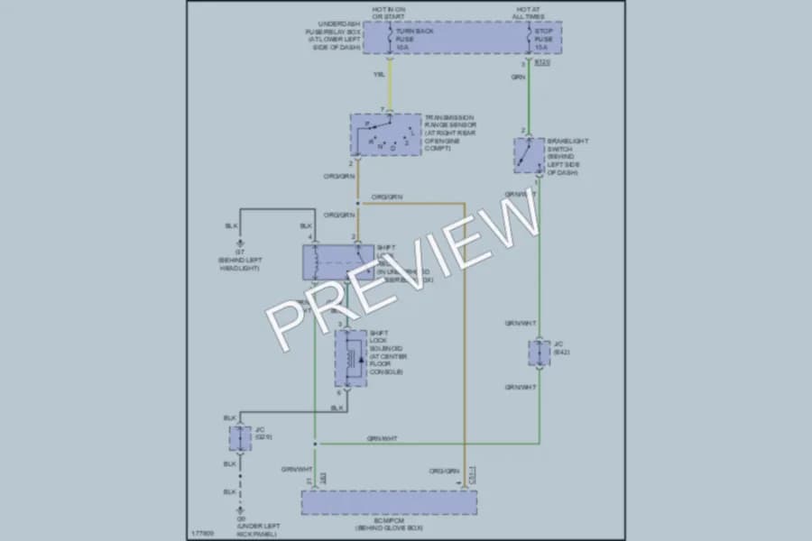 2003 Suzuki GrandVitara Shift Interlock wiring diagram preview