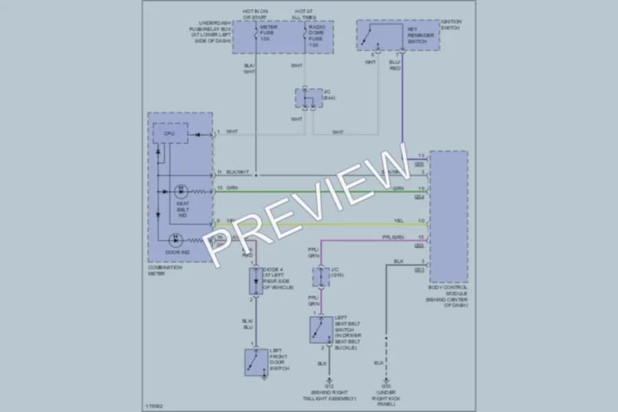 2003 Suzuki GrandVitara Warning Systems wiring diagram preview