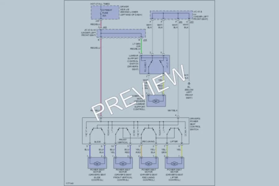2003 Toyota 4Runner Power Seats wiring diagram preview