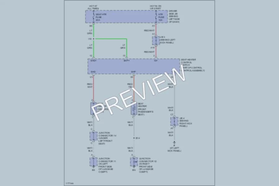 2003 Toyota Avalon Power Seats wiring diagram preview