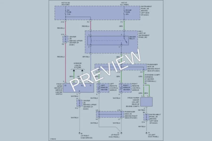 2003 Toyota Highlander Defoggers wiring diagram preview