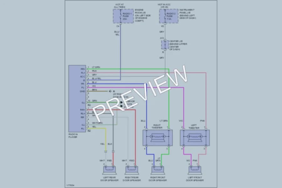 2003 Toyota Highlander Radio wiring diagram preview