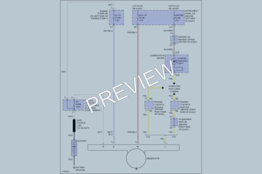 2003 Toyota Highlander Starting Charging wiring diagram preview