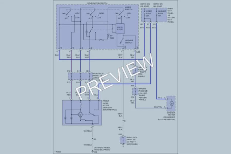 2003 Toyota LandCruiser Wiper Washer wiring diagram preview