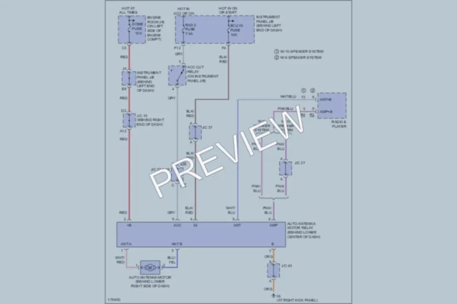 2003 Toyota Sequoia Power Antenna wiring diagram preview