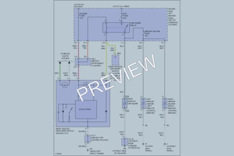 2003 Toyota Sienna Defoggers wiring diagram preview