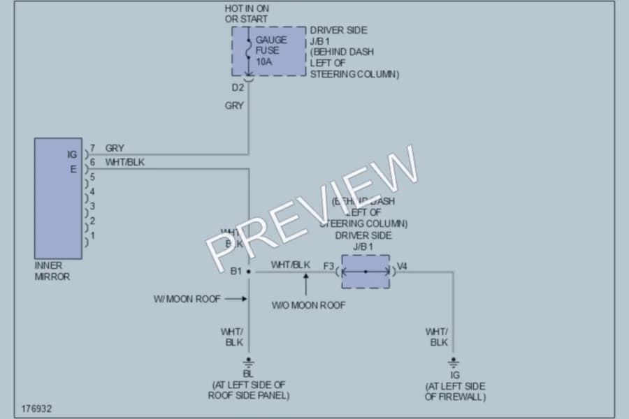 2003 Toyota Sienna Power Mirrors wiring diagram preview