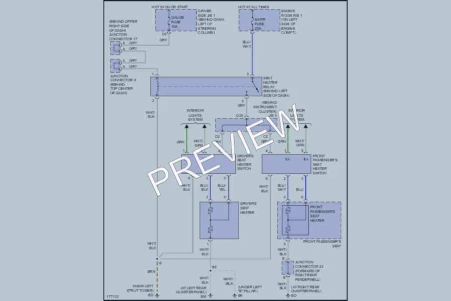 2003 Toyota Sienna Power Seats wiring diagram preview