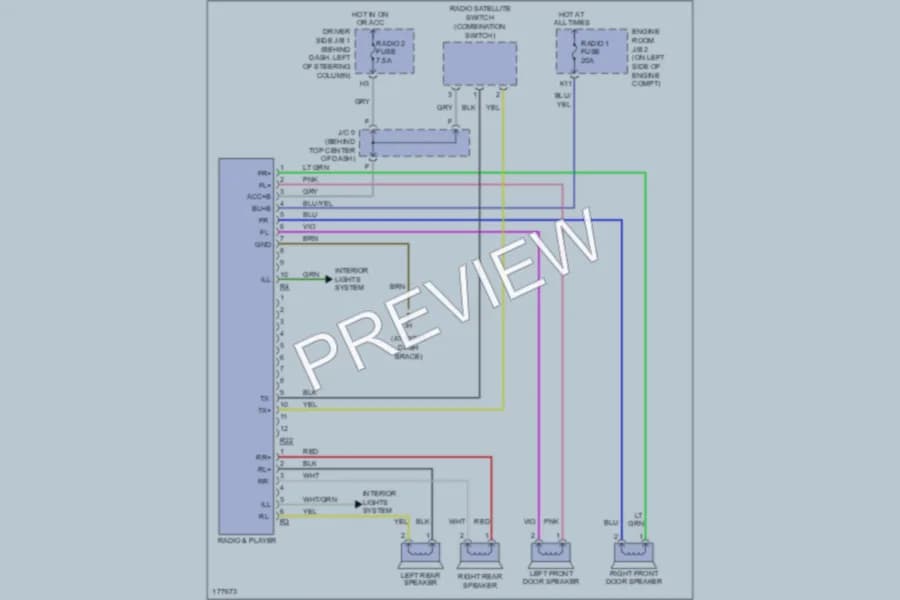 2003 Toyota Sienna Radio wiring diagram preview