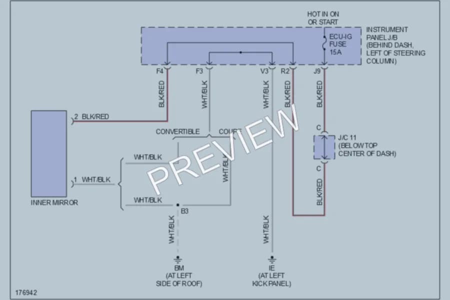 2003 Toyota Solara Power Mirrors wiring diagram preview