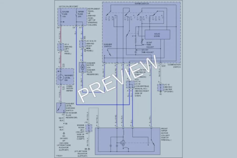 2003 Toyota Solara Wiper Washer wiring diagram preview
