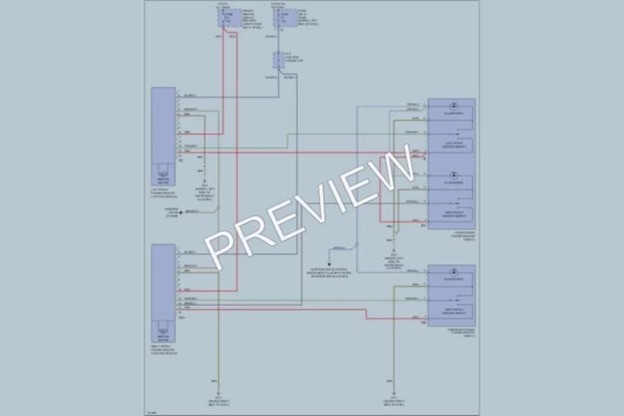 2003 Volkswagen EuroVan Power Windows wiring diagram preview