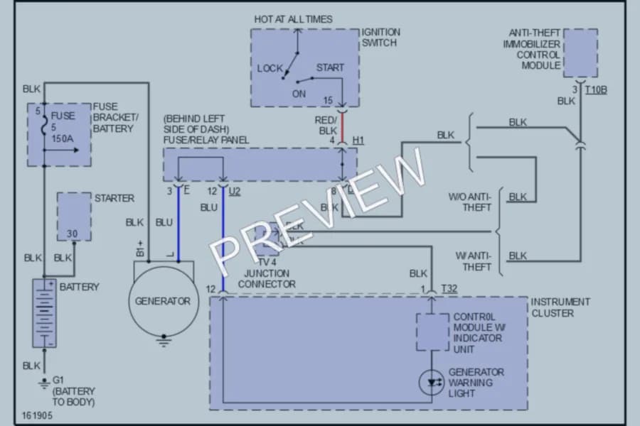 2003 Volkswagen EuroVan Starting Charging wiring diagram preview