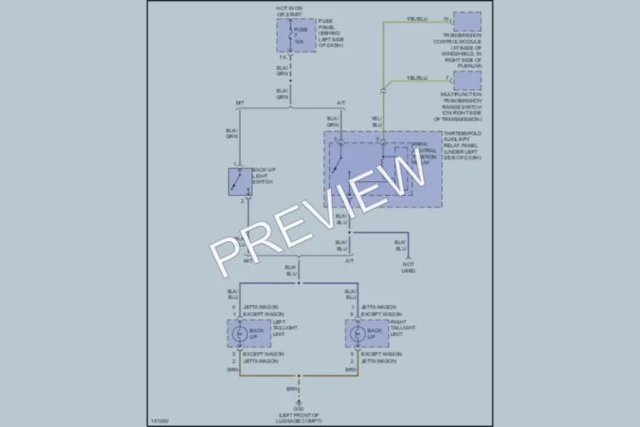 2003 Volkswagen GTI Exterior Lights wiring diagram preview