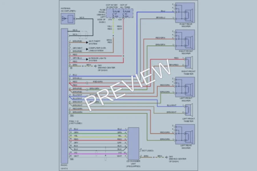 2003 Volkswagen NewBeetle Radio wiring diagram preview