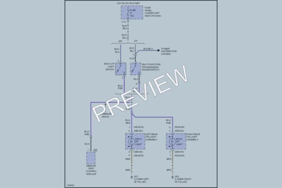 2003 Volkswagen Passat Exterior Lights wiring diagram preview