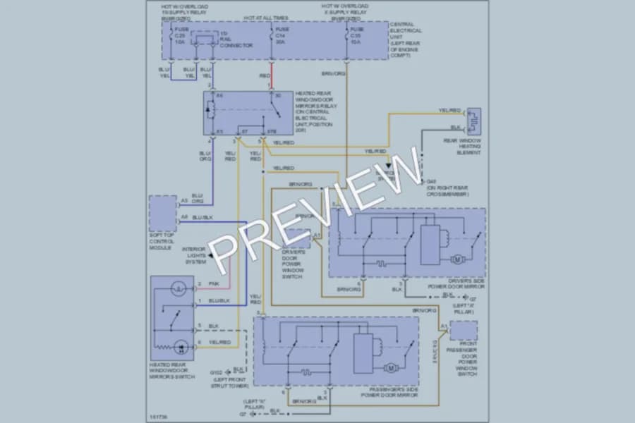 2003 Volvo C70 Defoggers wiring diagram preview
