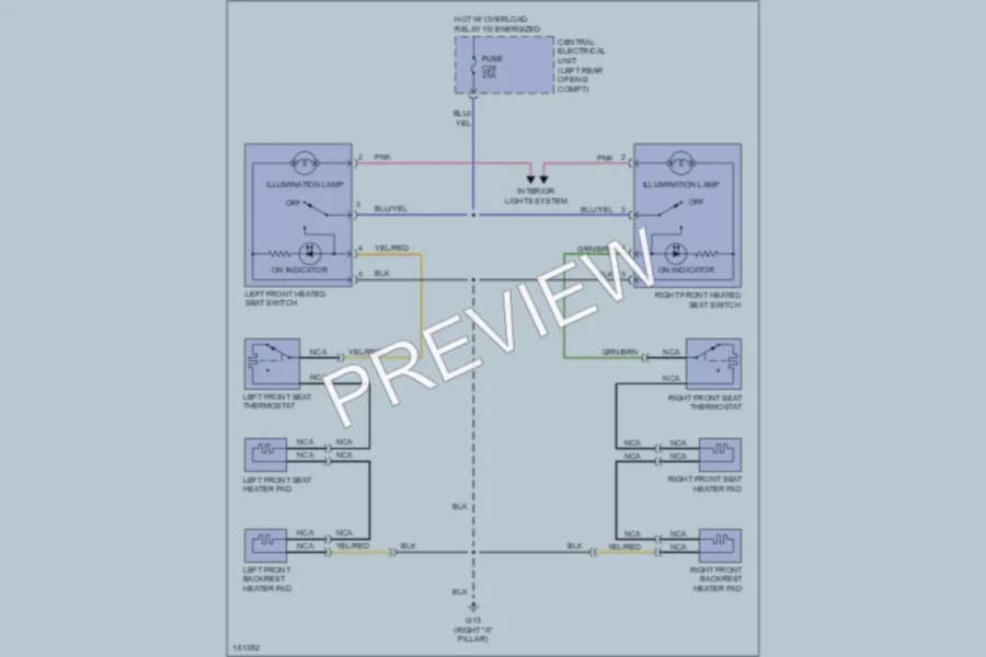 2003 Volvo C70 Power Seats wiring diagram preview