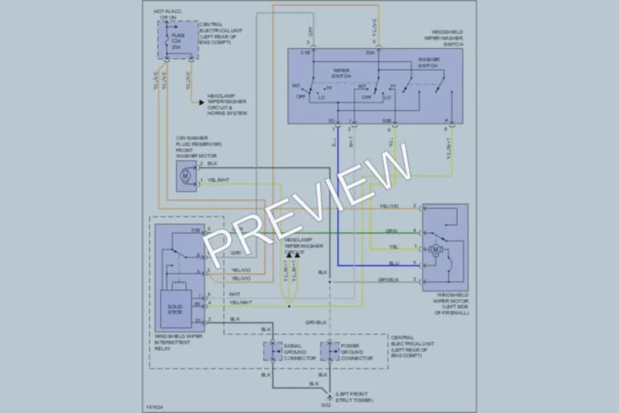 2003 Volvo C70 Wiper Washer wiring diagram preview