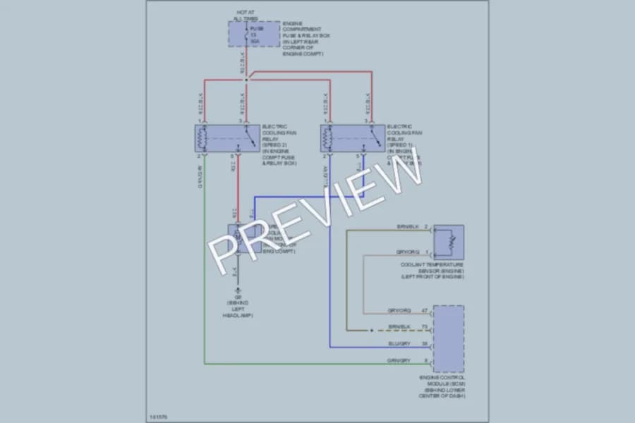 2003 Volvo S40 Cooling Fan wiring diagram preview