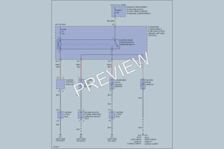 2003 Volvo S40 Defoggers wiring diagram preview
