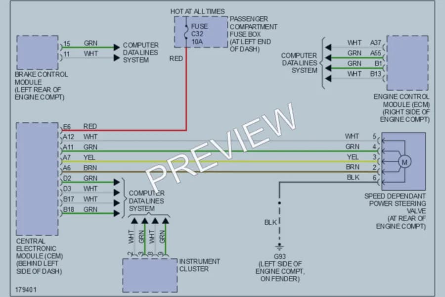 2003 Volvo S80 Electronic Power Steering wiring diagram preview