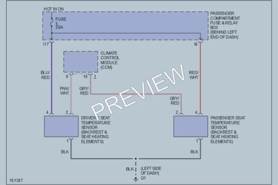 2003 Volvo V40 Power Seats wiring diagram preview