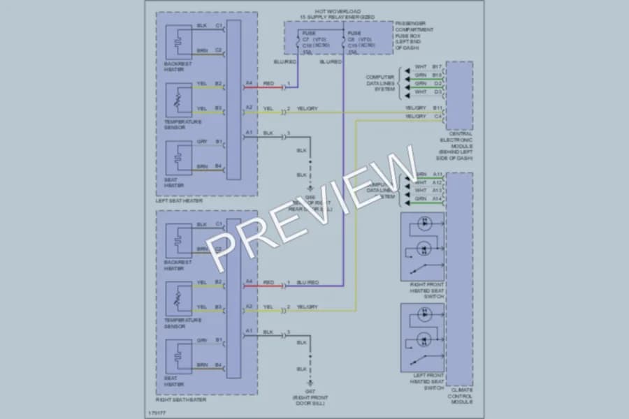 2003 Volvo XC90 Power Seats wiring diagram preview