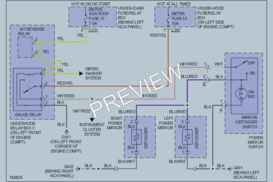 2004 Acura 35RL Defoggers wiring diagram preview