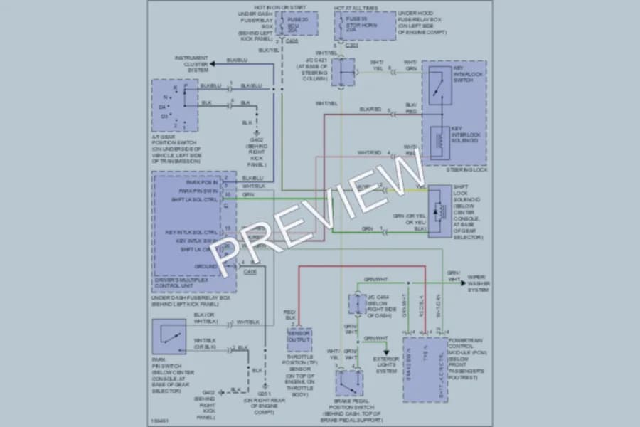 2004 Acura 35RL Shift Interlock wiring diagram preview